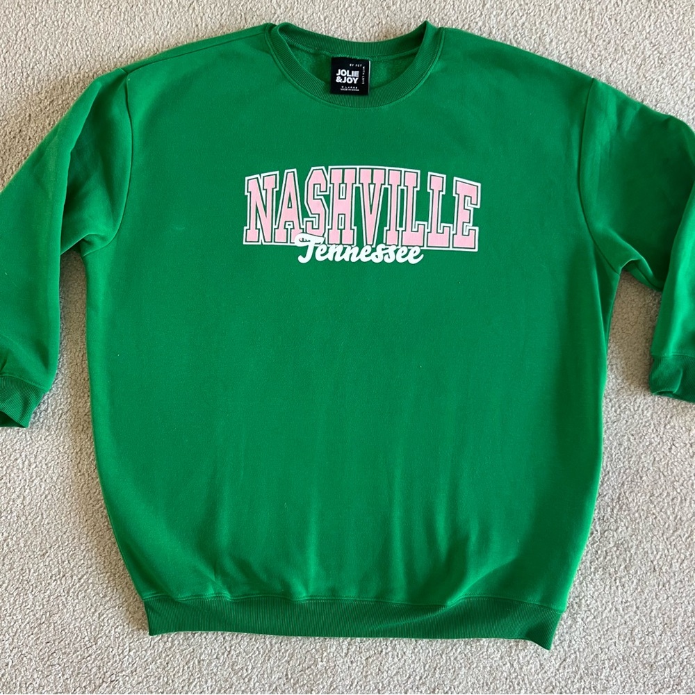 Green / Pink Nashville Tennessee Sweatshirt XL unisex